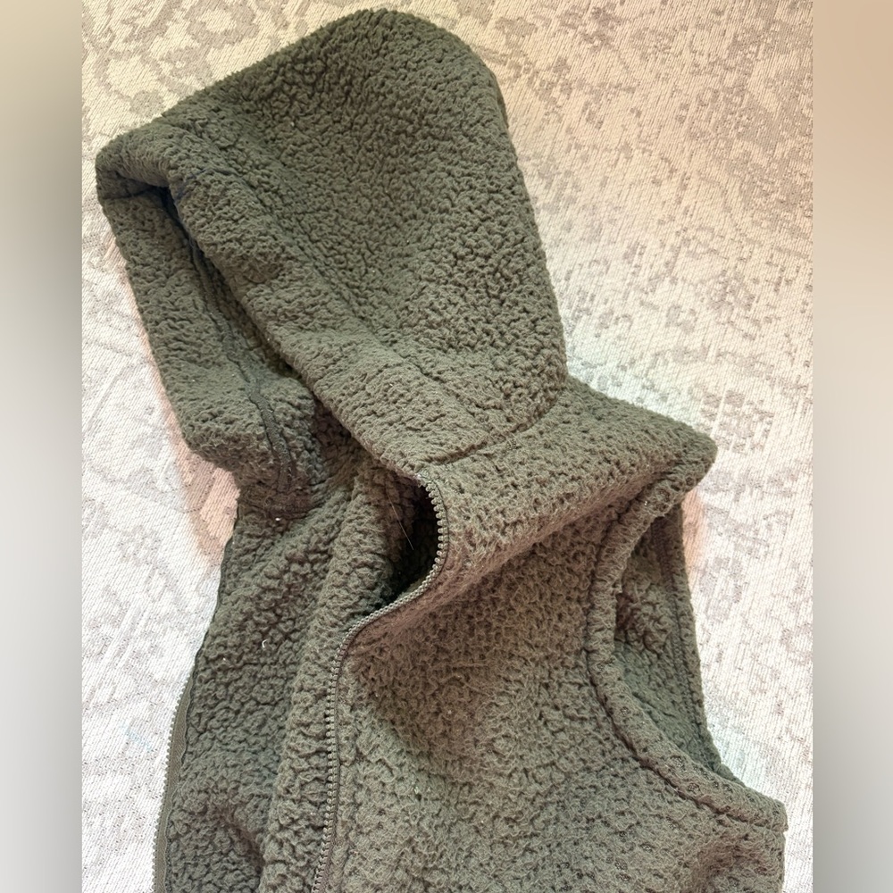 Zenana Outfitters Olive Sherpa Vest